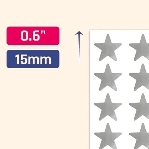 TownStix Silver Foil Star Metallic Stickers 1000 Pack | Permanent Adhesive for Crafts thumbnail 2