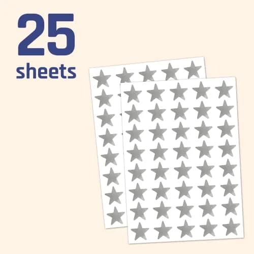 TownStix Silver Foil Star Metallic Stickers 1000 Pack | Permanent Adhesive for Crafts thumbnail 3