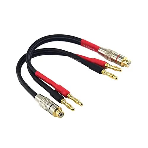 WJSTN RCA to Flex Pin Banana Plug Adapter 6 inches | High-Quality Audio Extension thumbnail 1