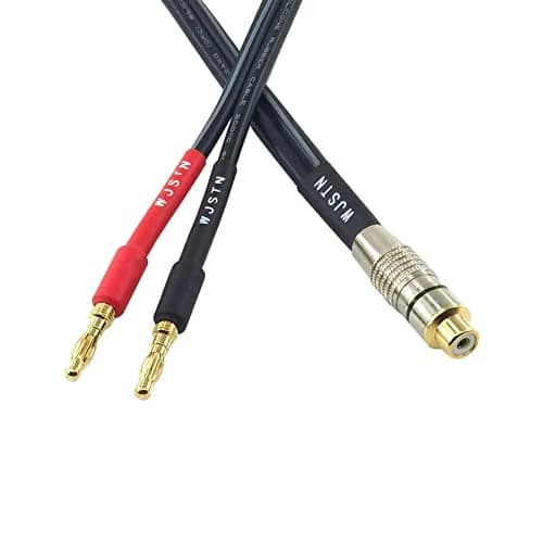 WJSTN RCA to Flex Pin Banana Plug Adapter 6 inches | High-Quality Audio Extension thumbnail 4
