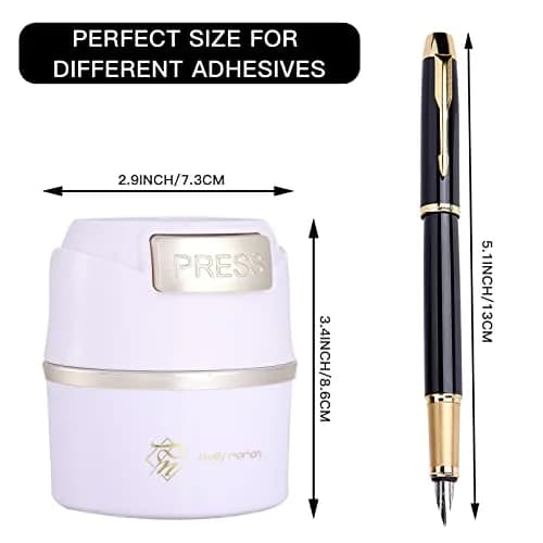 Pretty memory Eyelash Glue Holder for 8 Pcs - White with Gold | Keeps Glue Fresh & Dry thumbnail 2
