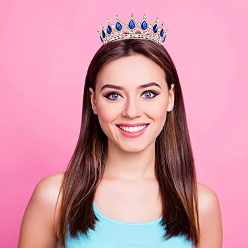 COCIDE Gold Crowns for Women Crystal Wedding Tiara and Crowns for Women Rhinestones Queen Headband Hair Accessories for Birthday Party Bridal Prom Costume Cosplay | Elegant Queen Crown, 1.9 inches high, suitable for women thumbnail 5