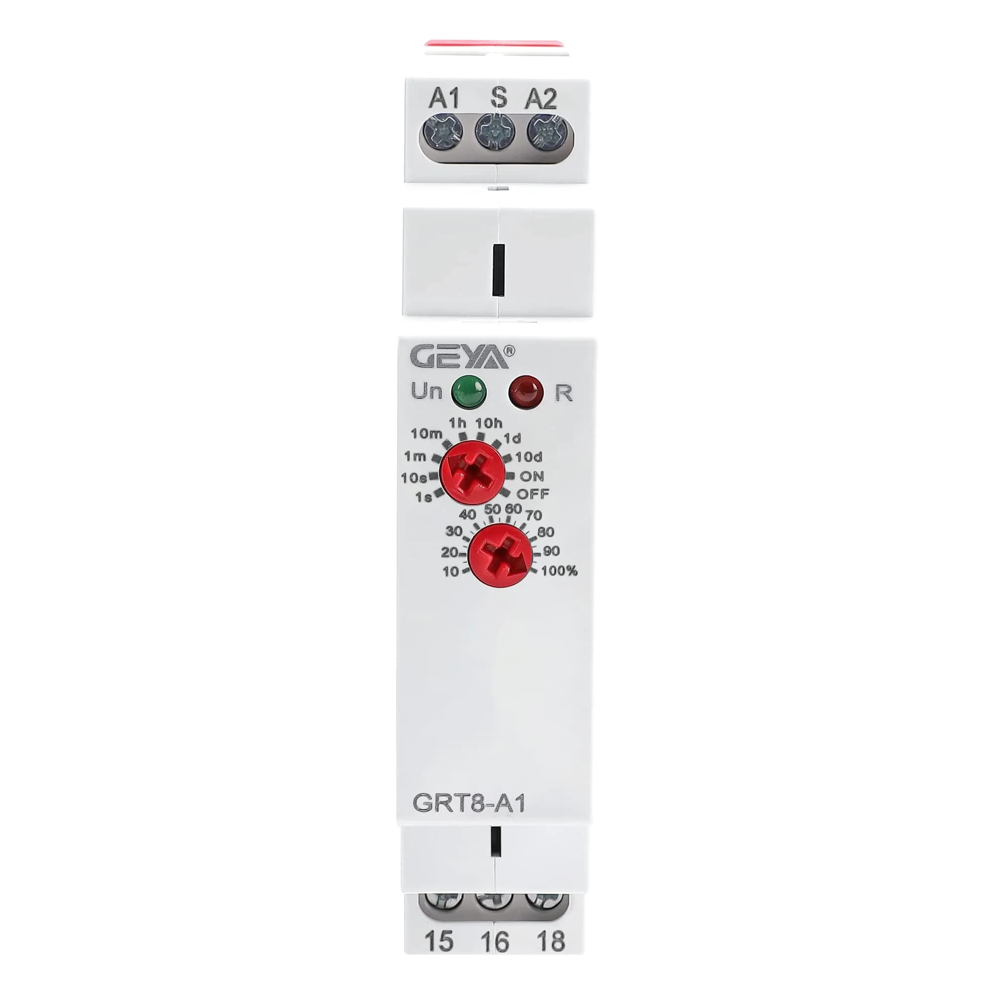 GEYA GRT8-A1 Single Function Delay On Timer Relay AC/DC12-240V, 16A Output | Reliable Electrical Timing Control — GRT8-A1