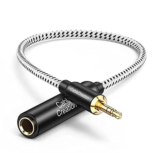CableCreation 1/4 inch to 3.5mm Audio Adapter Cable 0.3m (1ft) | TRS Stereo Connector for Amplifiers, Guitars, Headphones thumbnail 1