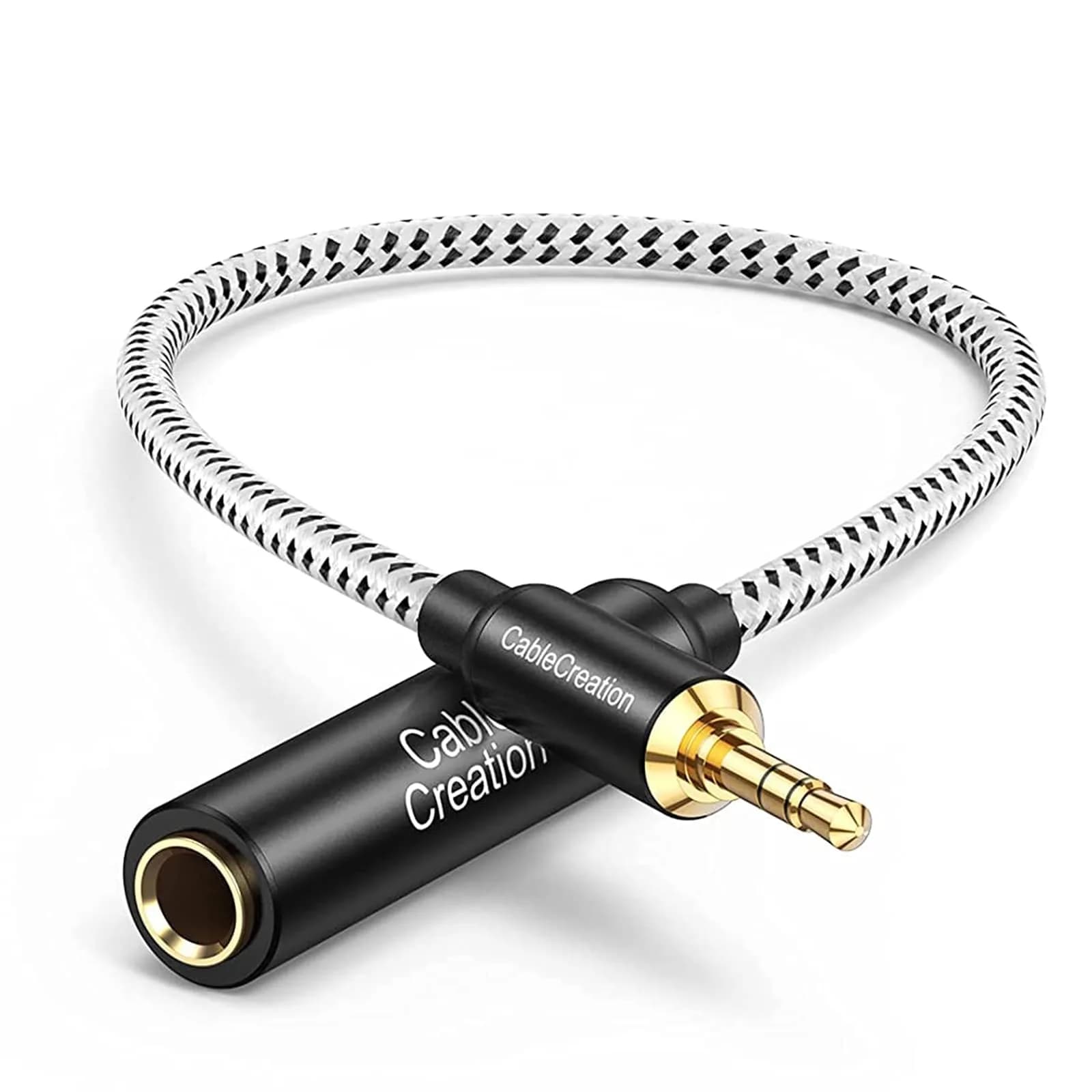 CableCreation 1/4 inch to 3.5mm Audio Adapter Cable 0.3m (1ft) | TRS Stereo Connector for Amplifiers, Guitars, Headphones - main product image