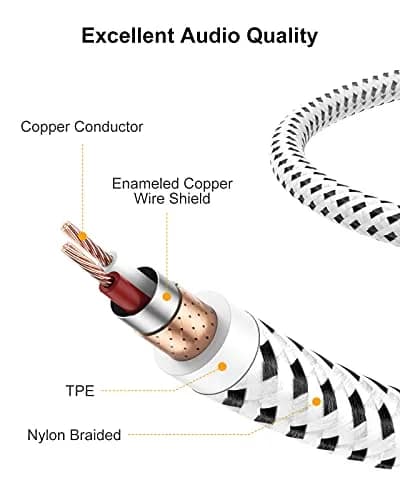 CableCreation 1/4 inch to 3.5mm Audio Adapter Cable 0.3m (1ft) | TRS Stereo Connector for Amplifiers, Guitars, Headphones thumbnail 2