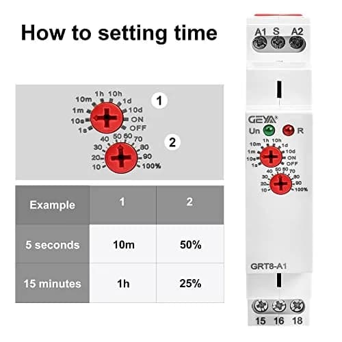GEYA GRT8-A2 Single Function Delay On Timer Relay AC230V, 16A, 1-Module DIN Rail Mount | High Cost Performance thumbnail 4