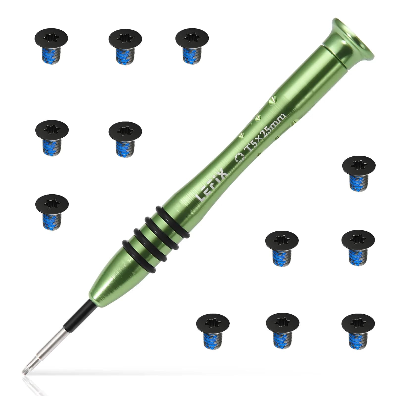LeFix M2x3mm Torx T5 Screws (12-Pack, Black) with Screwdriver | Compatible with Dell XPS, Razer Blade, HP Envy