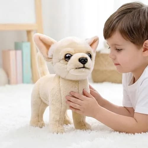 ZHONGXIN MADE 10-inch Simulation Chihuahua Dog Plush Toy - Soft, Non-Toxic, Cute Gift thumbnail 4