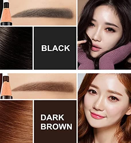 Go Ho Eyebrow & Eye Liner Pencil Set | Sweatproof, Long-lasting, 3 Colors (Black, Brown, Dark Brown) thumbnail 4