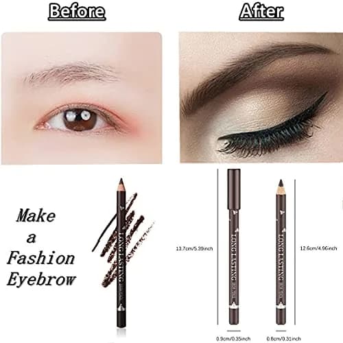 Go Ho Eyebrow & Eye Liner Pencil Set | Sweatproof, Long-lasting, 3 Colors (Black, Brown, Dark Brown) thumbnail 7