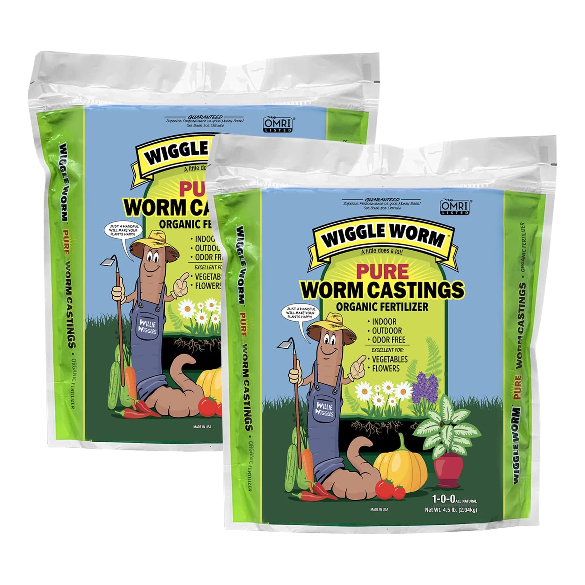 Wiggle Worm Organic Fertilizer 4.5lb | Pure Worm Castings for Healthy Soil & Plants — Granules