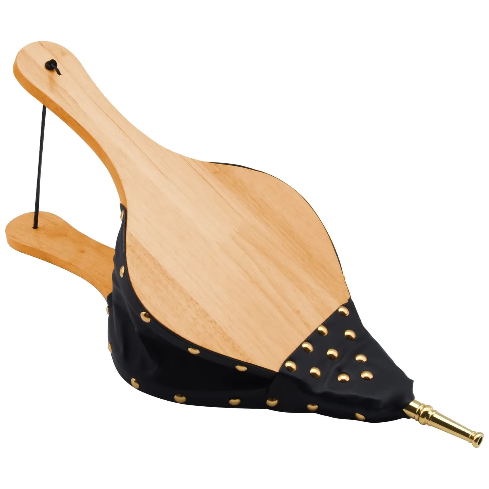 Foedo Fireplace Bellows 17"x 7.5" | Large Wood Stove & Fire Pit Tool with Hanging Strap — Oak / 19" x 8"