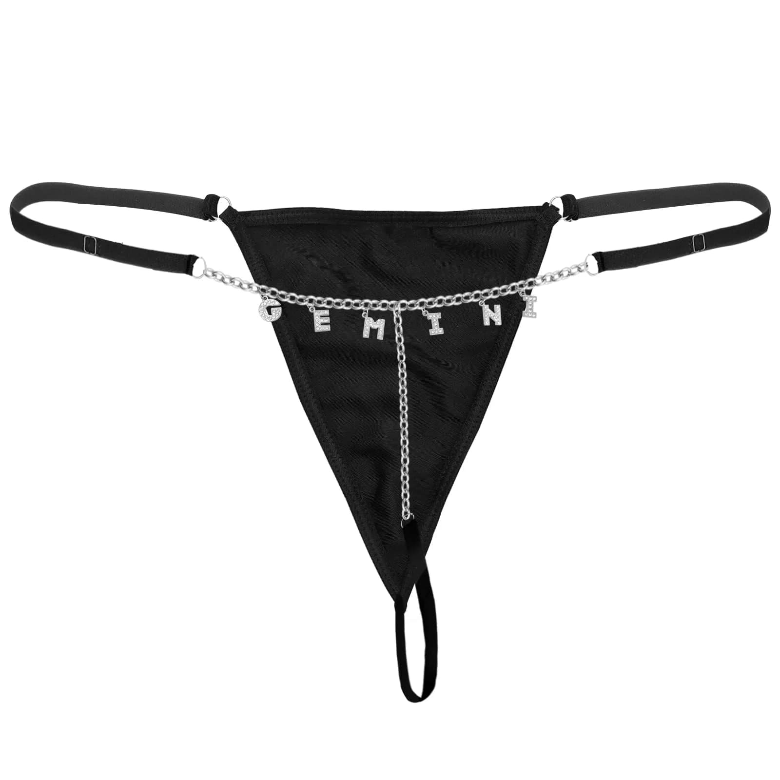 Guroenky Women Rhinestone G-Thong Panty Waist Chain | Sexy LEO Letter Body Chain — Gemini