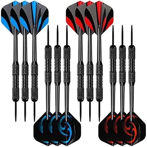 Accmor 12 Pack Steel Tip Darts Set, 24 Grams Professional Metal Darts with PVC Shafts & Flights thumbnail 1