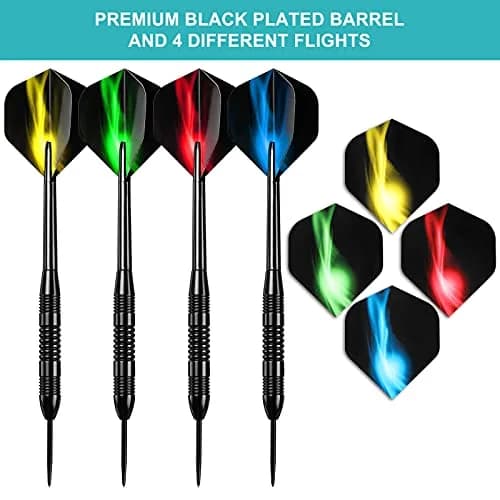 Accmor 12 Pack Steel Tip Darts Set, 24 Grams Professional Metal Darts with Protective Tip Covers | Darts for Electronic Boards thumbnail 2