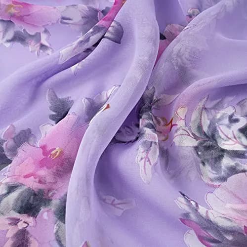 E-Clover Sheer Floral Scarf for Women 160cm x 50cm | Lightweight Chiffon Accessory thumbnail 5