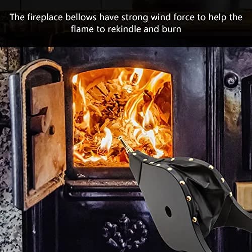 foedo Fireplace Bellows 19" x 8" | Durable Cast Nozzle & Hanging Strap thumbnail 5