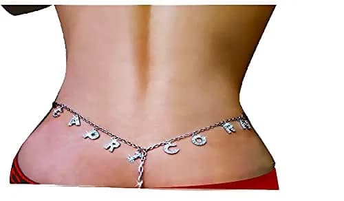 Guroenky Women Rhinestone 12 Constellation Pendant G-Thong Sexy CAPRICORN Size 26"-39" | Adjustable Waist thumbnail 4