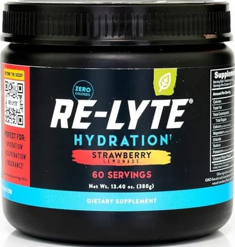 REDMOND Re-Lyte Sugar Free Electrolyte Powder Mix Strawberry Lemonade 60 Servings | Hydration with 60+ Trace Minerals thumbnail 1