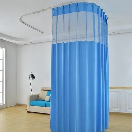 TTZ Hospital Curtain with Flat Hooks 60"W x 84"L | Flame Retardant, Polyester, Room Divider thumbnail 1