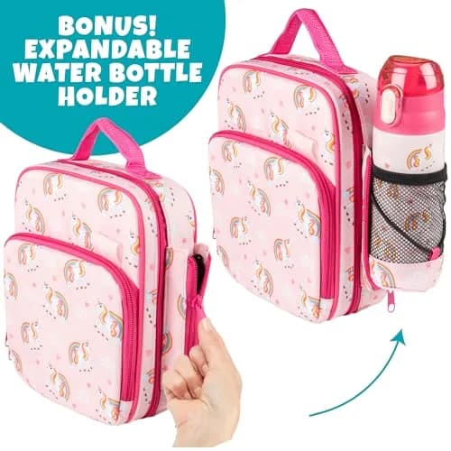 Bentology Unicorn Insulated Lunch Bag Set with Water Bottle & Ice Pack | Kids School Tote 25cm (10 in) thumbnail 6