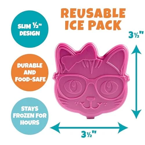 Bentology Kitty Cat Insulated Lunch Bag Set with Water Bottle & Ice Pack - 10 x 8 x 3.5 inches thumbnail 4