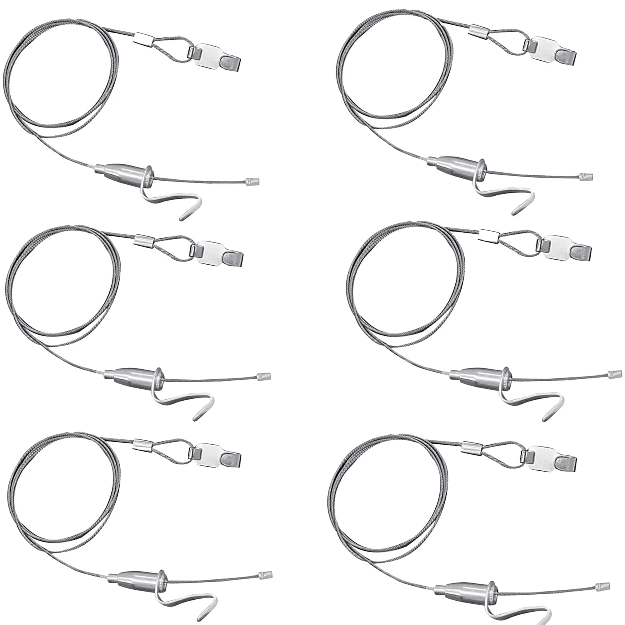 alblinsy Picture Rail Hanging System 8 PCS 3.28 ft | Adjustable Stainless Steel Wire for Wall Art & Exhibitions — 6.56 ft