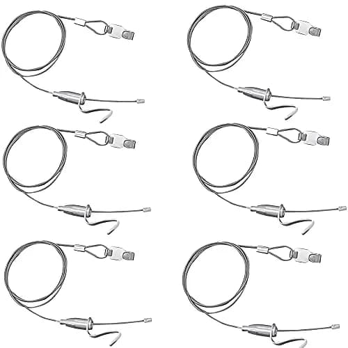 alblinsy 6.56 ft Picture Rail Hanging System | Stainless Steel Cable Wire with Adjustable Photo Hook for Wall Art Display thumbnail 1