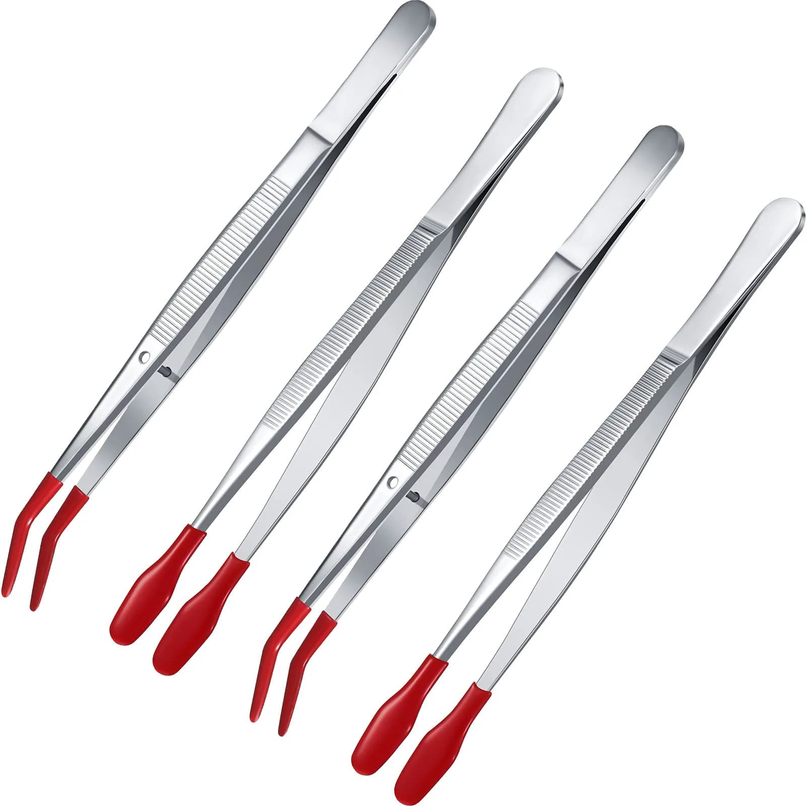 Honoson Rubber Tipped Tweezers PVC Silicone Tip 12cm & 15cm | Non-Slip, Safe for Jewelry & Lab Use