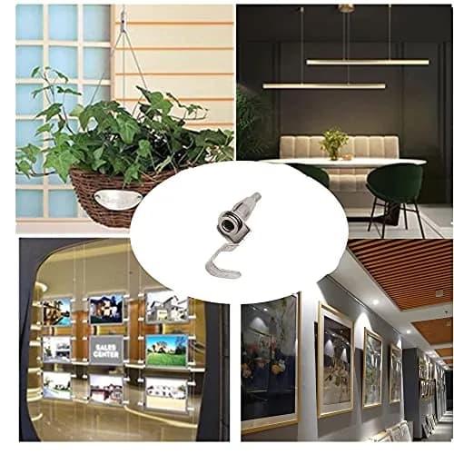 alblinsy 20 Pcs Adjustable Metal Art Gallery Display Hanger Hooks | Durable Wire Rope Rail Picture Hanging System thumbnail 5