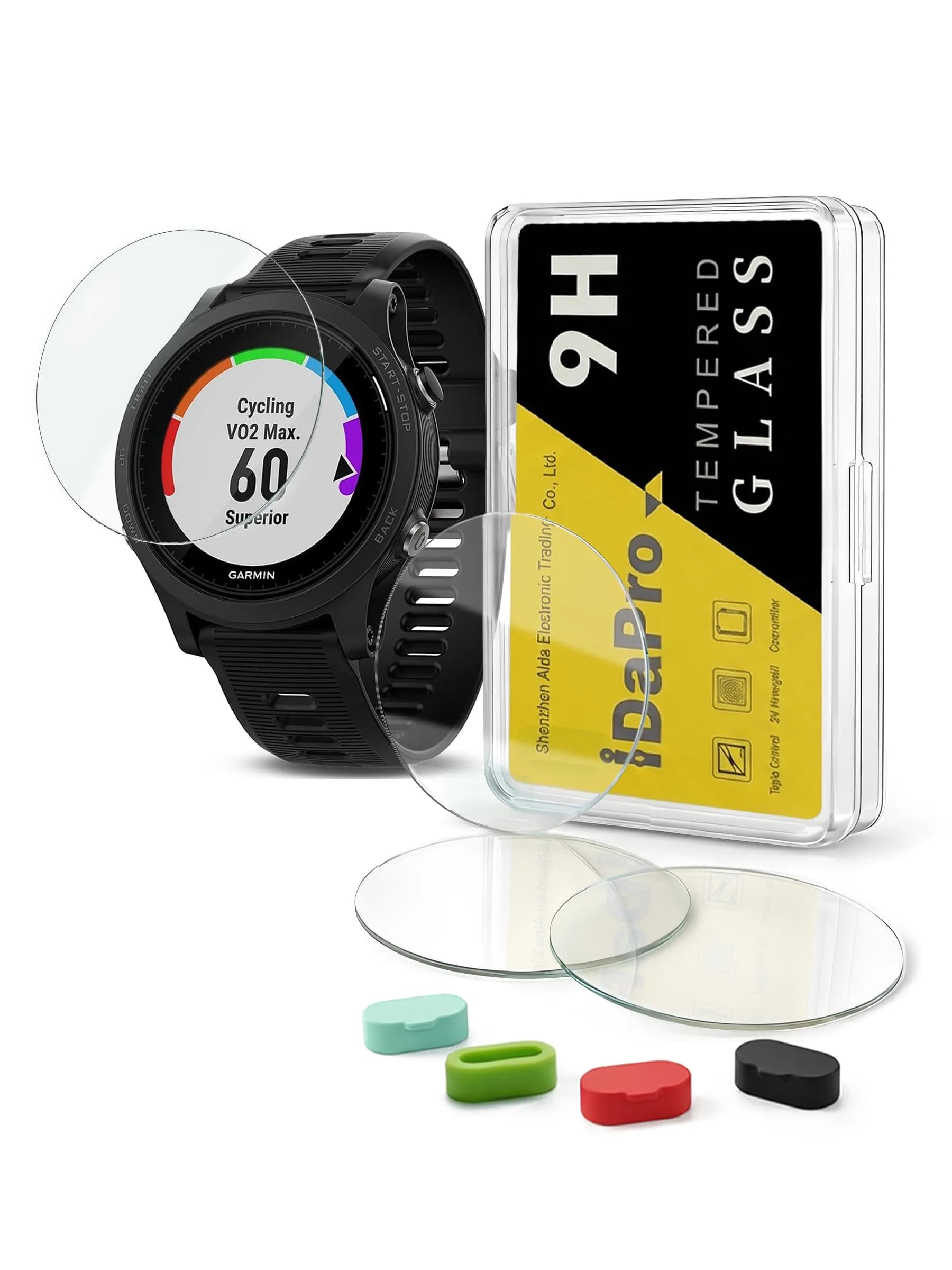 iDaPro Screen Protector for Garmin Forerunner 955/955 Solar, 9H Glass | Anti-Scratch & HD Clarity — Clear