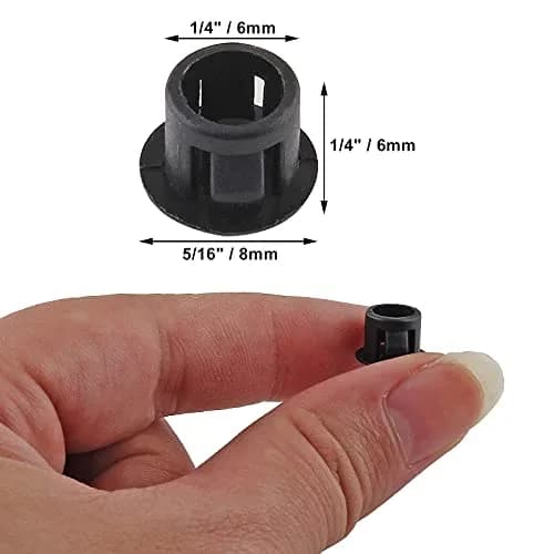 Jersvimc 36 Pcs 1/4 Inch (6mm) Black Hole Plug Plastic Hole Cover | Furniture Floor Protector thumbnail 4