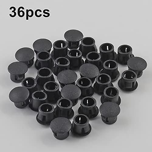 Jersvimc 36 Pcs 1/4 Inch (6mm) Black Hole Plug Plastic Hole Cover | Furniture Floor Protector thumbnail 2