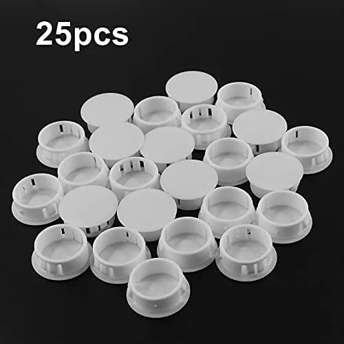 Jersvimc 25Pcs White 1 Inch (25mm) Hole Plug Cover | Furniture Floor Protector thumbnail 2