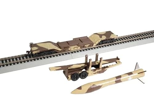 Bachmann Trains 52' Center Depressed Flat Car Camouflage - Missile HO Scale | Highly Detailed Painted Body with Precision Graphics thumbnail 5
