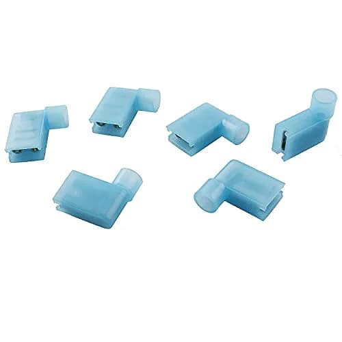 Longdex Blue Flag Spade Connector 100PCS 16-14AWG (1.5-2.5 sq mm) | Right Angle L-Shape Crimp Terminal thumbnail 4
