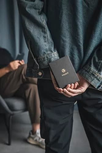 VULKIT Card Holder Wallet with Coin Pocket & ID Window | Pop Up Cards, RFID Blocking, Genuine Leather, Brown thumbnail 7