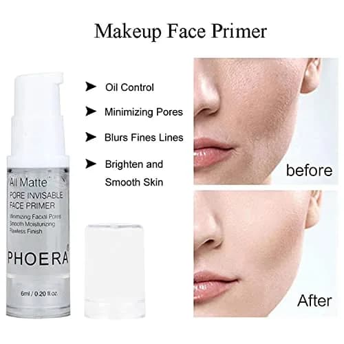 PHOERA Foundation & Primer Set with Kabuki Brushes & Sponges (Buff Beige + Sand) | Full Coverage Matte Finish thumbnail 3