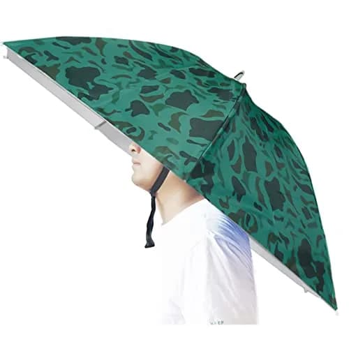 Bocampty Camouflage Umbrella Hat, 37 inch Diameter | Hands-Free UV Protection for Outdoors thumbnail 1