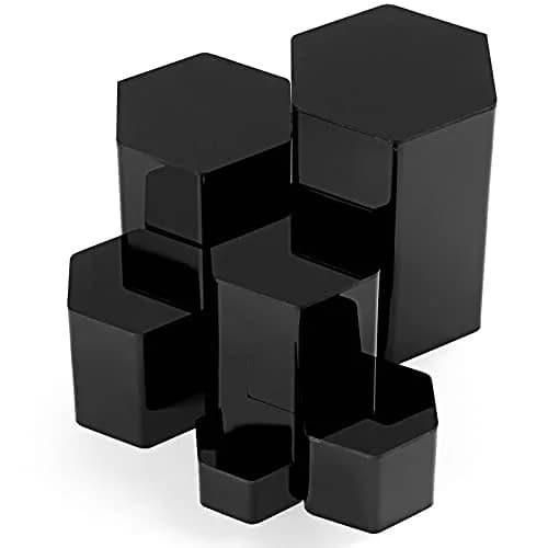 Jetec Black Hexagonal Jewelry Display Risers 6 Sizes | Acrylic Stands for Collections & Decor thumbnail 1