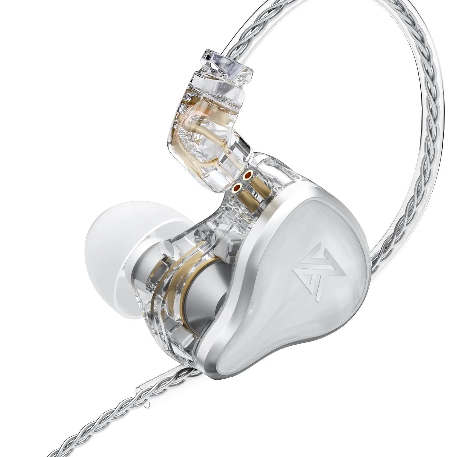 KZ ZAS 7BA+1DD in Ear Monitor for Musicians | 36dB Isolation, Stage — ZAS White, No Mic / No Mic
