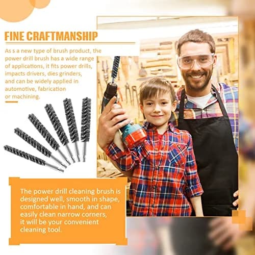 Geiserailie 6 Pcs Stainless Steel Bore Brush Set 0.8-1.9 cm | For Power Drills & Deburring thumbnail 7