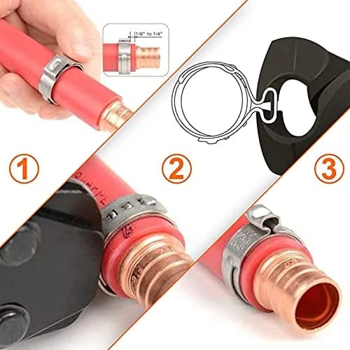 Alfykym Single Ear Hose Clamps Assortment Kit 6mm-28.5mm (131 Pcs) | Stainless Steel Cinch Rings with Pincer thumbnail 6