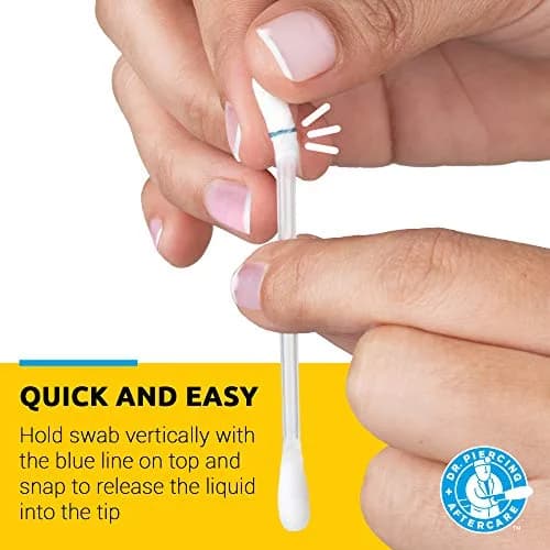 DR. PIERCING AFTERCARE Liquid-Filled Swabs 72 Count | Saline & Aloe Vera for Ear, Nose & Body Piercings thumbnail 2