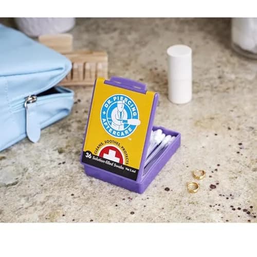 DR. PIERCING AFTERCARE Liquid-Filled Swabs 72 Count | Saline & Aloe Vera for Ear, Nose & Body Piercings thumbnail 4