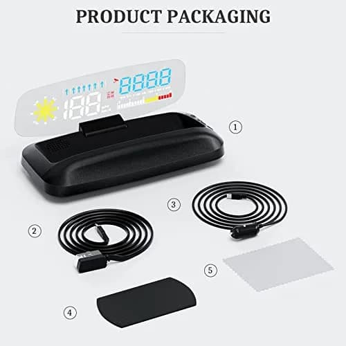 wiiyii Car HUD OBD2 Gauge, Head Up Display, Digital Speedometer, Wide Viewing, Safe Driving thumbnail 8