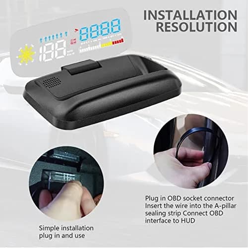 wiiyii Car HUD OBD2 Gauge, Head Up Display, Digital Speedometer, Wide Viewing, Safe Driving thumbnail 9