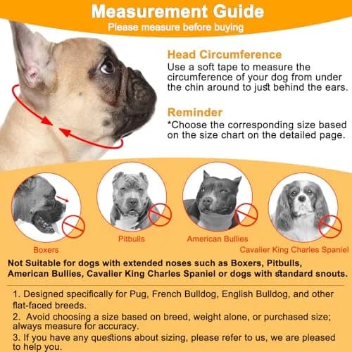BARKLESS Short Snout Muzzle for French Bulldog, Shih Tzu | Breathable Mesh & Adjustable Strap thumbnail 4