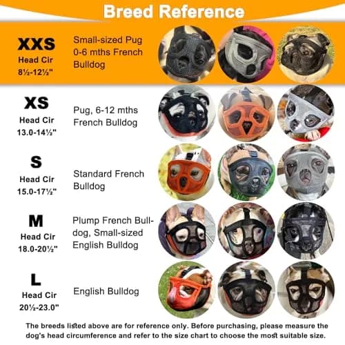 BARKLESS Short Snout Muzzle for French Bulldog, Shih Tzu, Soft Mesh, 18-20.5in | Breathable, Adjustable, Safe thumbnail 5